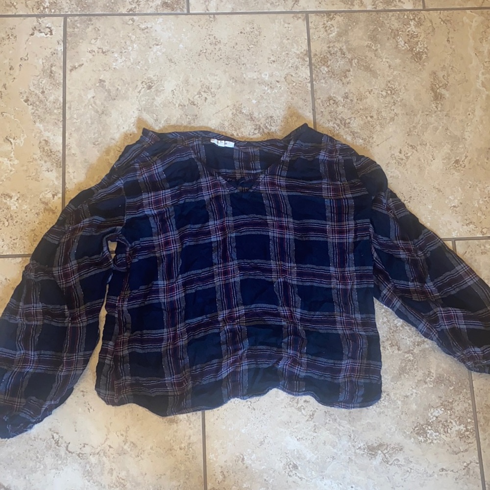 Plaid long sleeve top